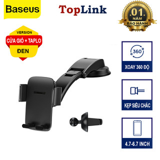 Giá Đỡ Kẹp Điện Thoại Trên Ô TÔ Xe Hơi Baseus SUYK Gắn Cửa Gió, TapLo, Kính Xe Xoay Điện Thoại Ngang Dọc 360 Độ