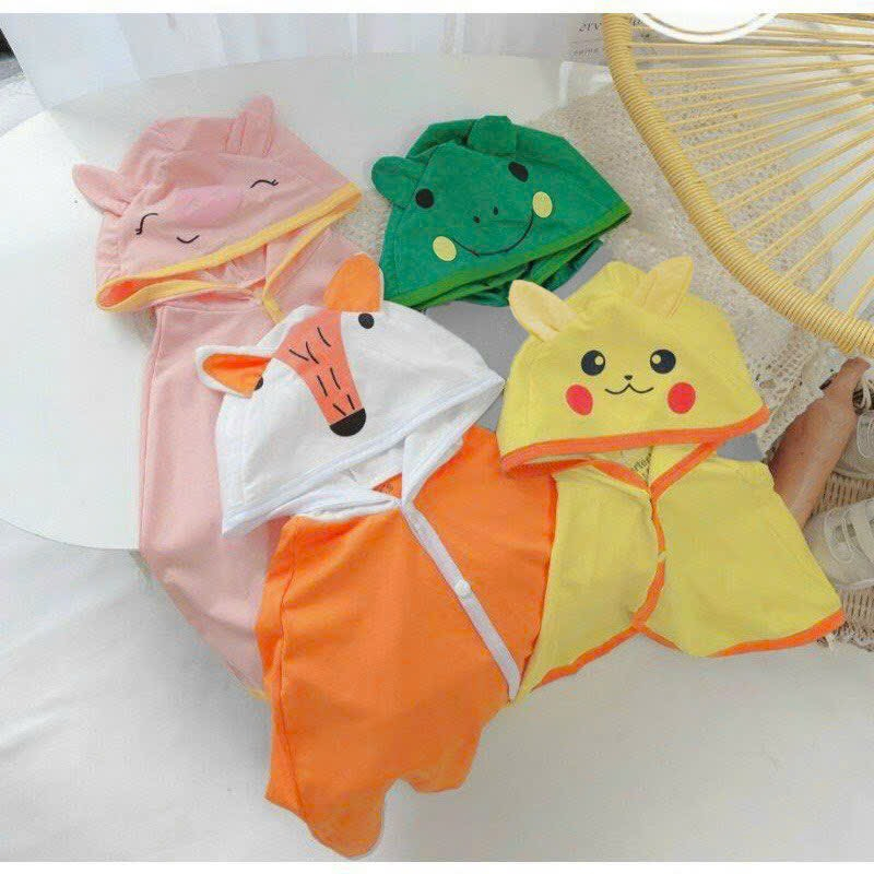 Áo Choàng Cánh Dơi Chống Nắng Cotton Hoạ Tiết Ngộ Nghĩnh MIX Thân chất liệu thông hơi thoáng khí Cho Bé Yêu AN01