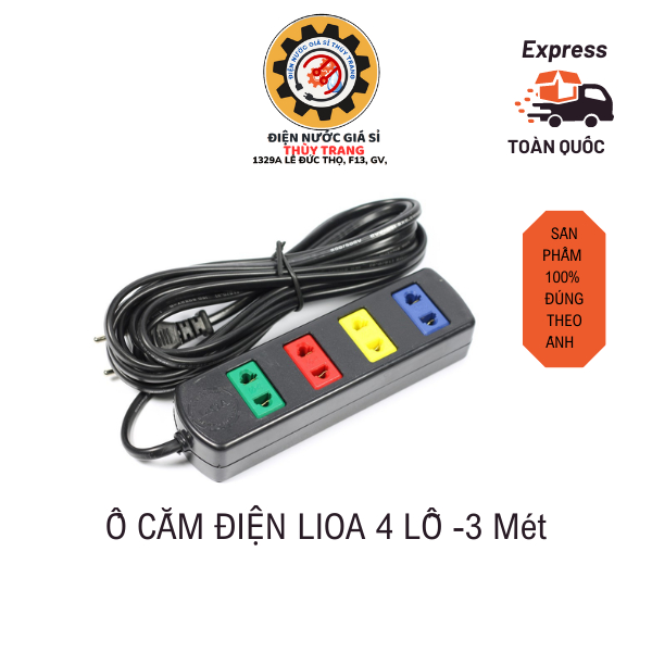 Ổ CẮM ĐIỆN LIOA 4 LỖ -3 Mét