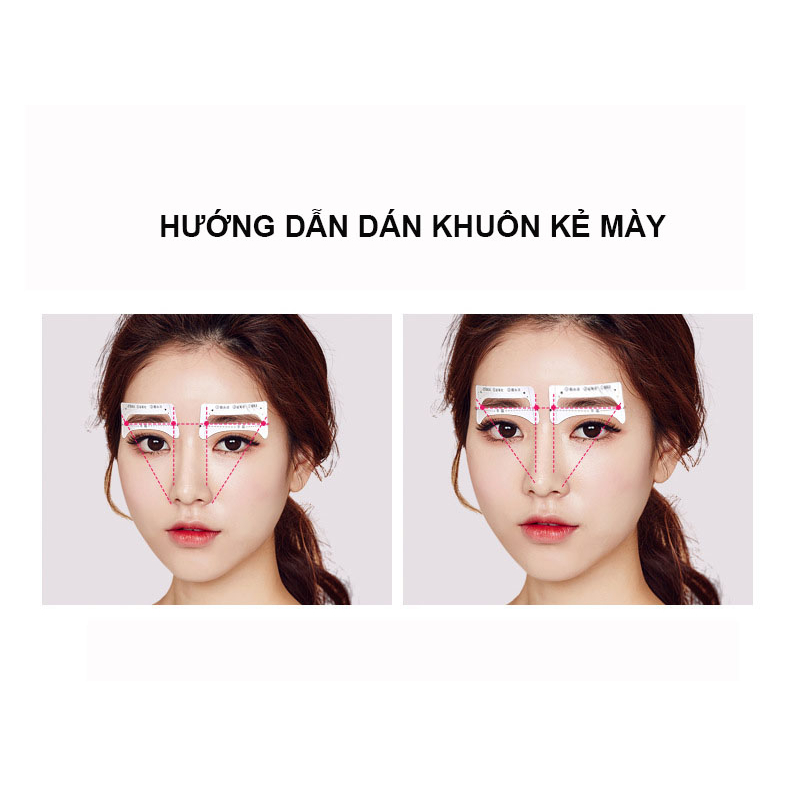 Bộ 8 Khuôn Kẻ Chân Mày Dán sẵn kiểu dáng Hàn Quốc cho người mới tập trang điểm - hickies lacing system