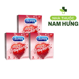 Bao cao su Durex Sensual hương dâu 52mm hộp 3 cái