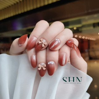  Bộ 24 móng giả đính nơ LF006 Set móng tay giả đính ngọc trai Mẫu nail ngắn Nail xinh Nail box 