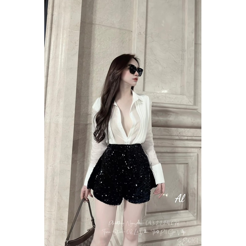 Sét áo quần nữ quần sooc kim sa đi tiệc đi chơi