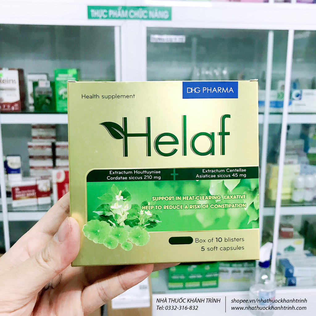 Helaf DƯỢC HẬU GIANG - hỗ trợ thanh nhiệt, giảm táo bón, hộp 50 viên