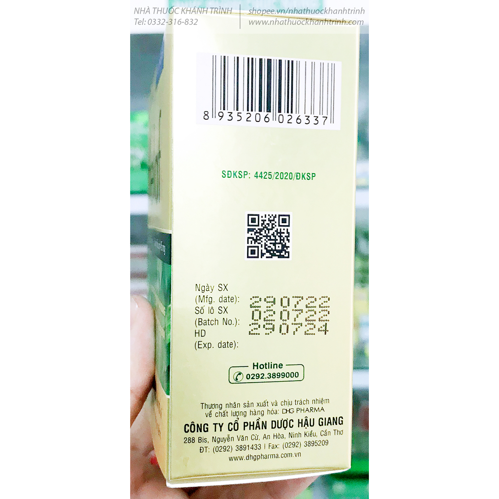 Helaf DƯỢC HẬU GIANG - hỗ trợ thanh nhiệt, giảm táo bón, hộp 50 viên