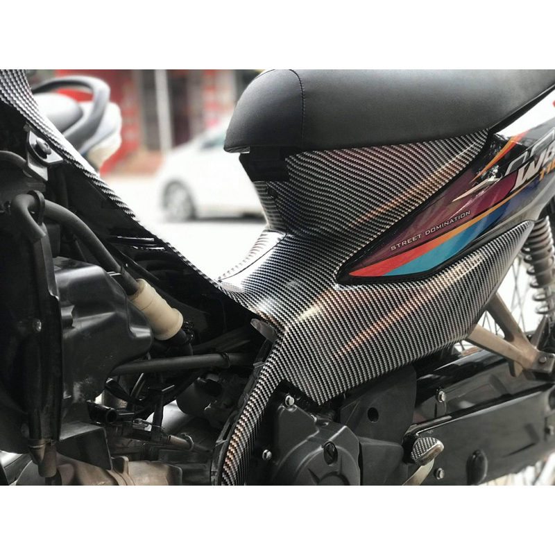 Decal màu đen các bon bóng cao cấp, Decal dán xe máy ô tô
