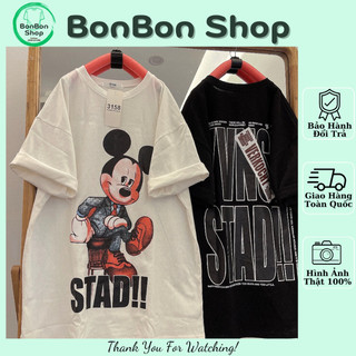 Áo Phông Nữ In 2 Mặt Nhiều Họa Tiết Ngộ Nghĩnh Tay Lỡ Vải Cotton Khô Thoáng Mát [Hàng Loại 1] BonBon Shop