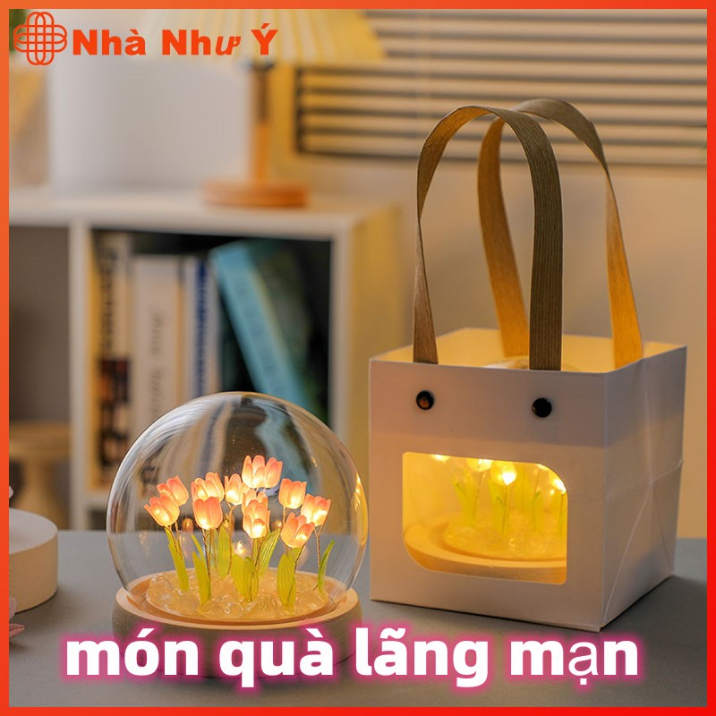 Đèn ngủ hoa tulip DIY handmade thiết thực bó hoa quà tặng sinh nhật cho bé gái bạn gái tặng bạn gái bé gái Ngày của Mẹ