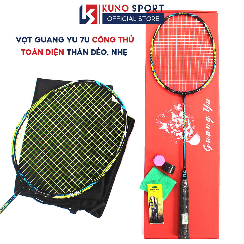 Vợt Cầu Lông Guang Yu 7U Công Thủ Toàn Diện, Khung Vợt Sợi Carbon Siêu Nhẹ 67G Lưới Căng Sẵn 10KG - V14