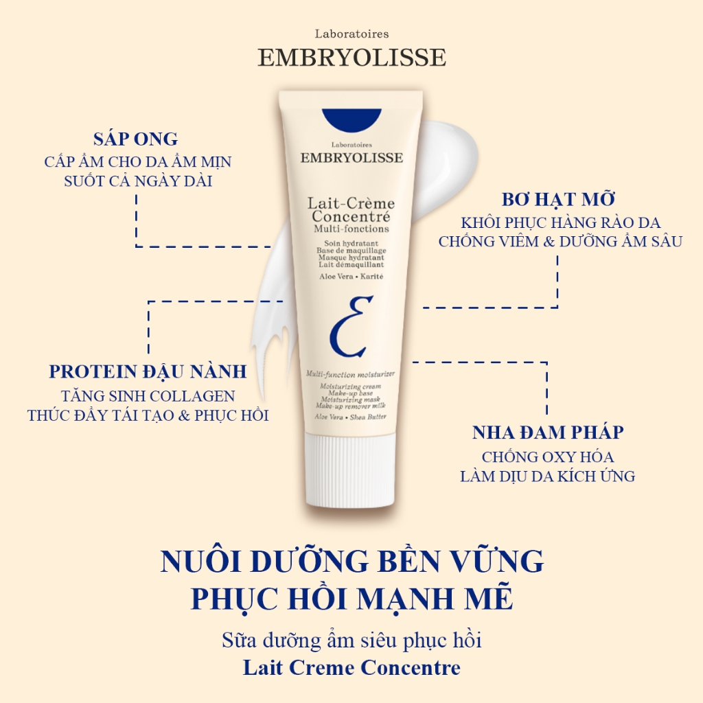 [HANNAH x EMB] Sữa Dưỡng Ẩm Siêu Phục Hồi Embryolisse Lait Creme Concentre 30ml Tặng 2 Mẫu Thử Lait Creme Concentre 2ml