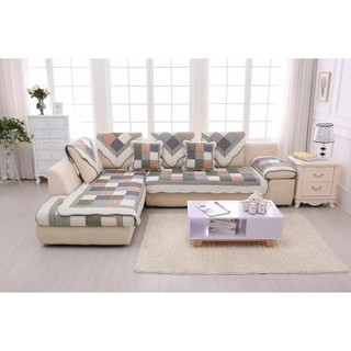 Thảm sofa - ô vuông xanh lá trắng - tsf010