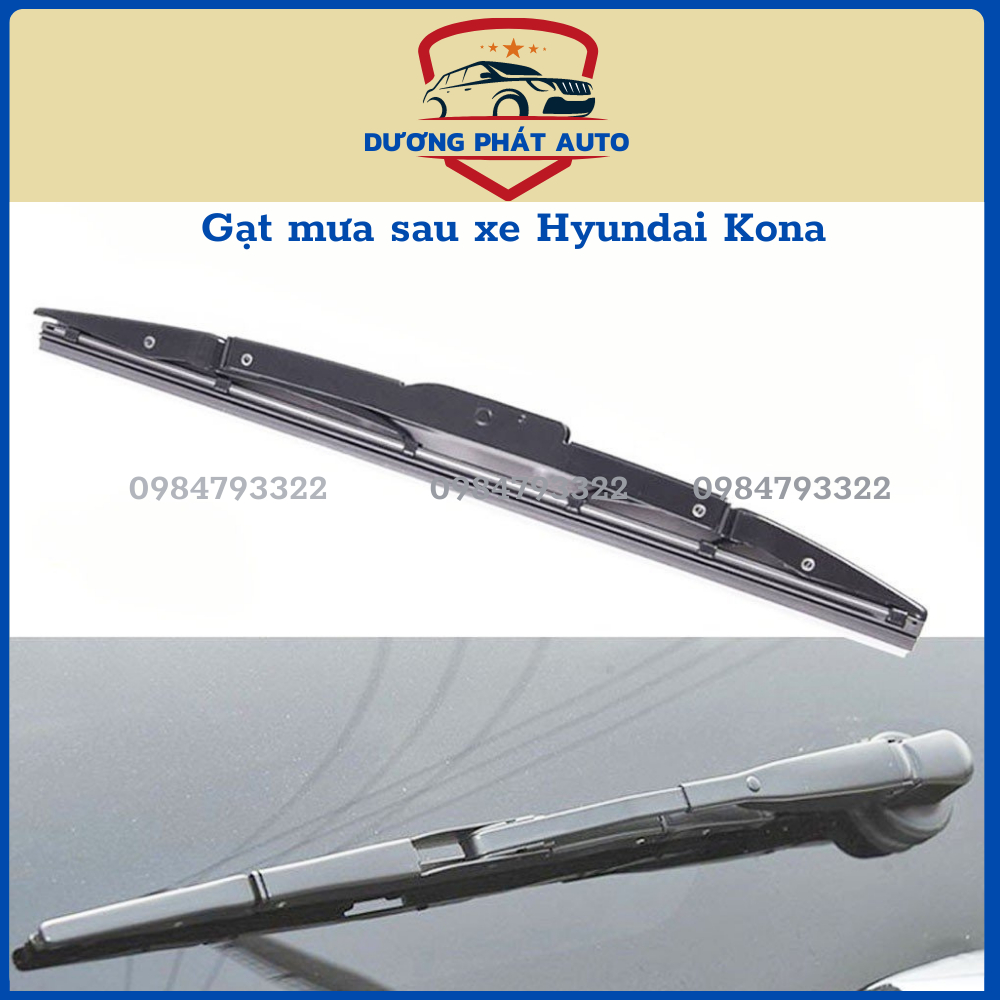 Lưỡi gạt mưa sau xe, gạt mưa kính hậu xe Hyundai kona- gạt mềm silicon, siêu sạch chuẩn form xe.