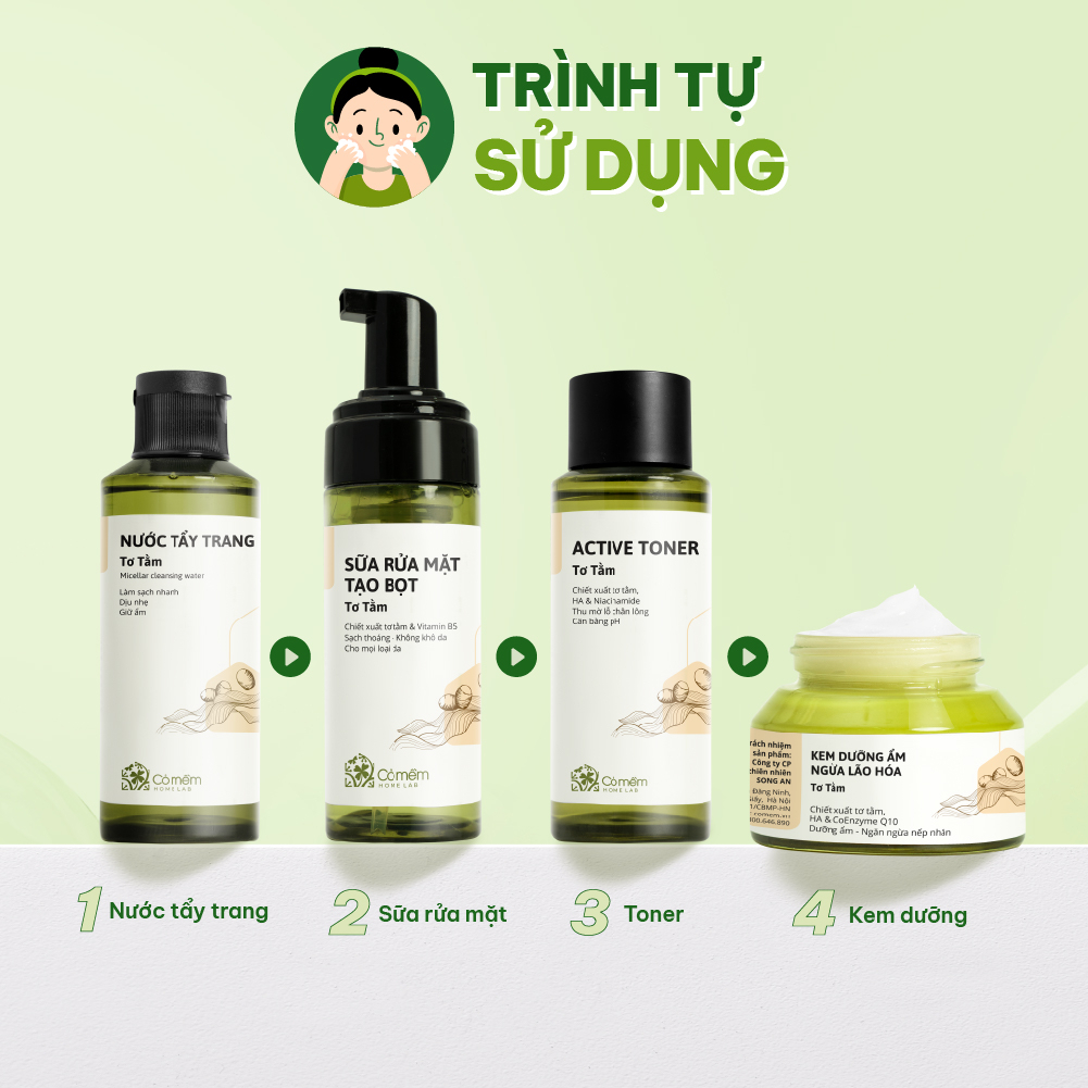 Kem Dưỡng Ẩm Da Chuyên Sâu Với Coenzym Q10 Ngừa Lão Hoá Da Tơ Tằm Cỏ Mềm 50g