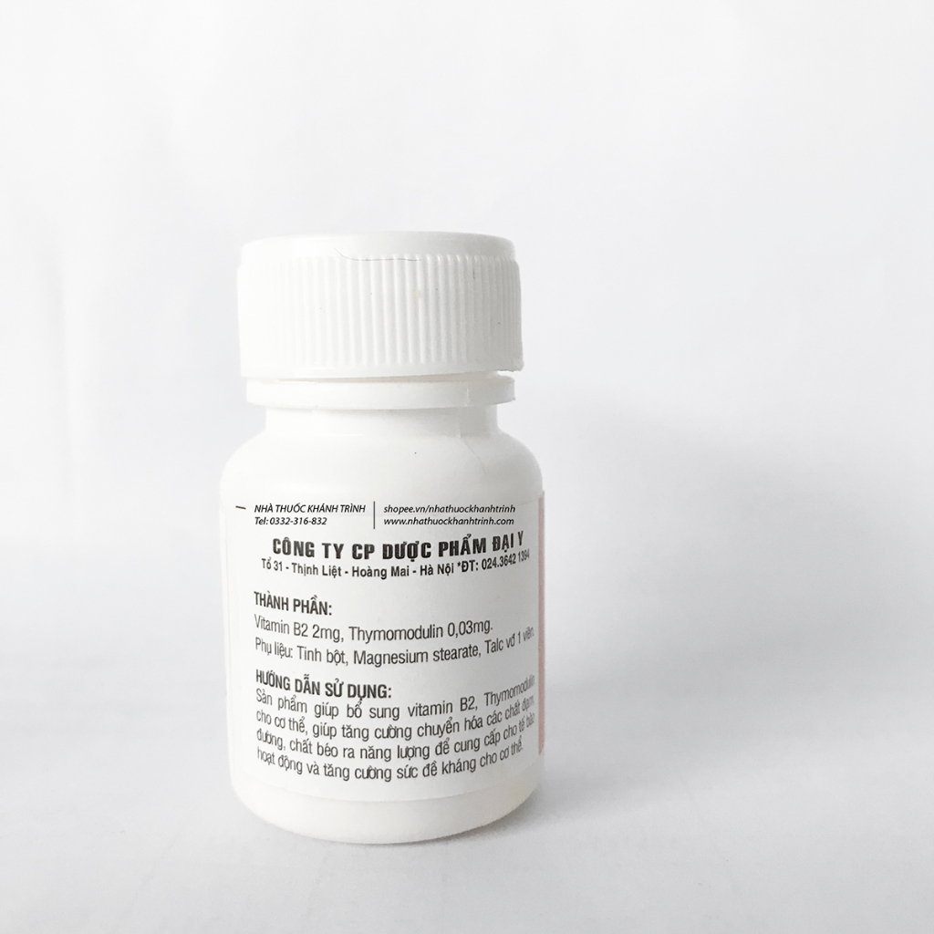 Vitamin B2 2mg - lọ 100 viên