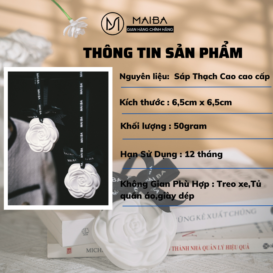 Sáp Thơm Đá Thạch Cao Treo Tủ,Treo Xe MAIBA Hương Thơm Tự Nhiên Giữ Mùi Lâu Hơn