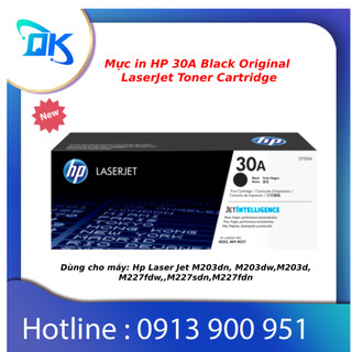 Mực in hp 30a black original laserjet toner cartridge - hàng chính hãng - dùng cho máy hp laser jet m203 ,m227