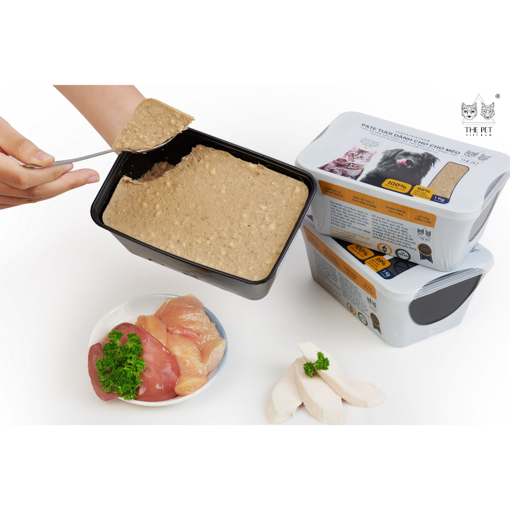 Pate Tươi Cho Chó Mèo THE PET VIET NAM Vị Hỗn Hợp Gà 01kg (Mixed Chicken And Liver)