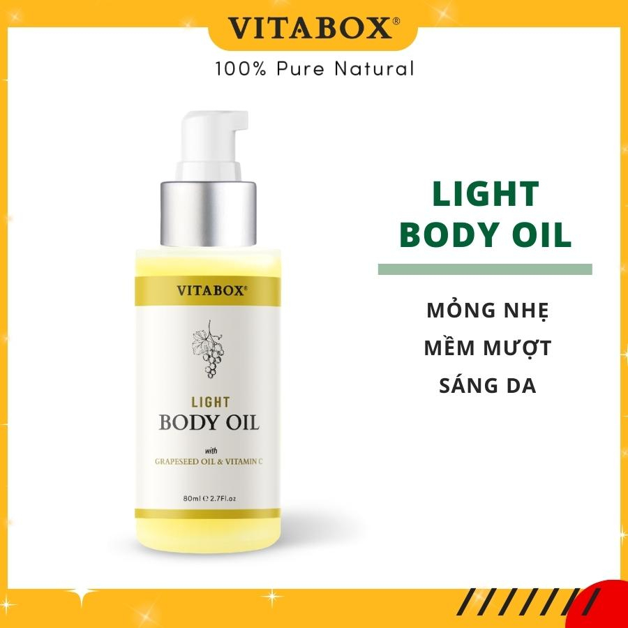 Dầu dưỡng thể Vitabox Light Body Oil - sáng da, mờ thâm, dưỡng ẩm - 80mL | BigBuy360 - bigbuy360.vn