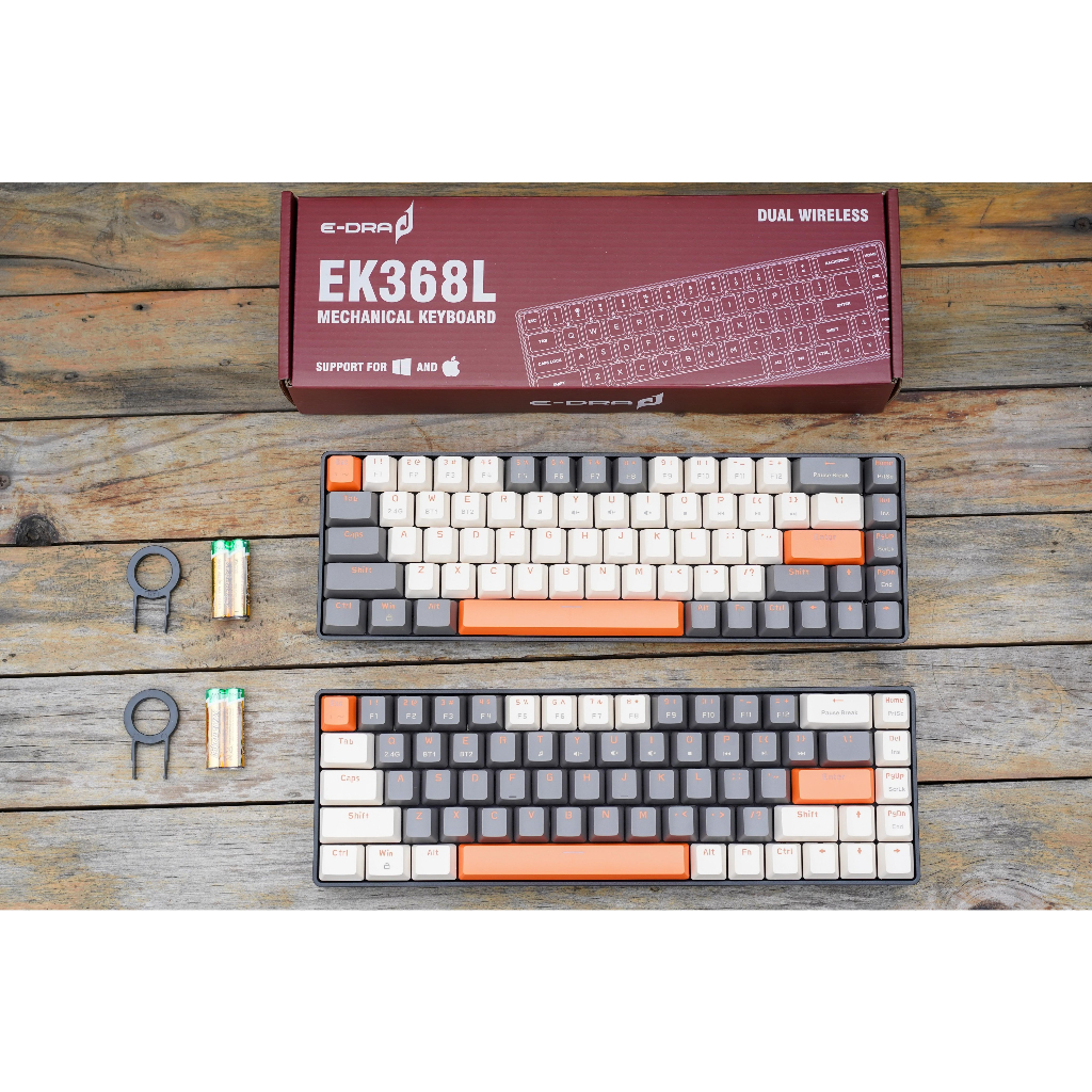 Bàn phím cơ không dây E-Dra EK368L Beta 2 chế độ kết nối Bluetooth 5.0 / Wireless 2,4Ghz