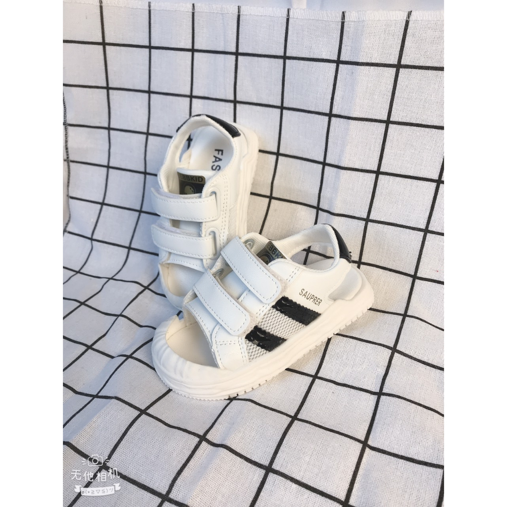 Sandal cho bé, dép tập đi bé trai bé gái 2 sọc thể thao phối lưới thoáng khí đế mềm êm chân chống trơn trượt tốt mẫu2023