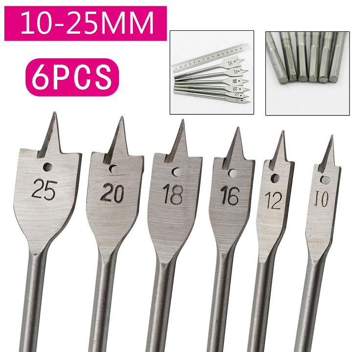 mũi khoét gỗ ❤️FREESHIP❤️ bộ 6 mũi khoan gỗ đuôi cá phủ titanium
