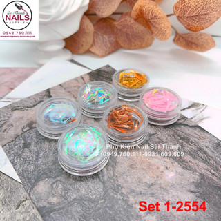 Set trang trí 6 ô - giấy kính vụn 1