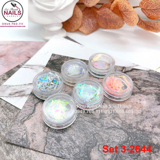 Set trang trí 6 ô - giấy kính vụn 3