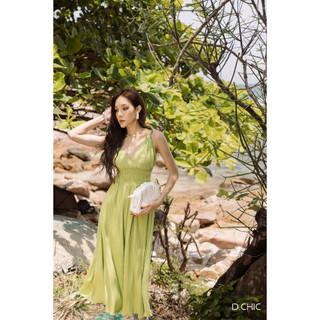 Váy dây xếp ly nhún eo D.CHIC MS: 2823258