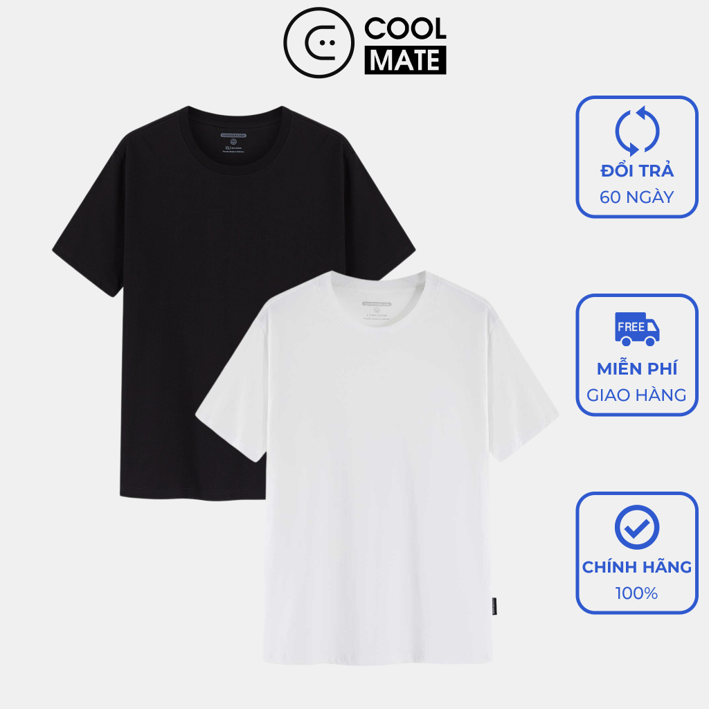 Combo 2 áo thun 100% cotton 200gsm - Thương hiệu Coolmate