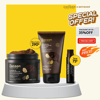 SPECIAL COMBO Cocoon Tẩy da chết cà phê Đắk Lắk tặng Tẩy da chết môi cà phê Đắk Lắk 5g