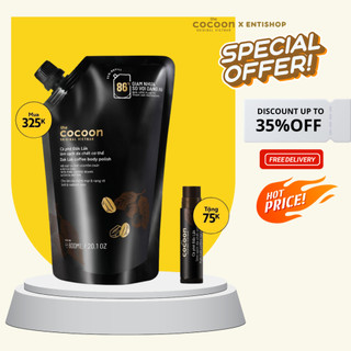 SPECIAL DEAL Cocoon Cà phê Đắk Lắk làm sạch da chết cơ thể 600ml - Tặng tẩy da chết môi cà phê Đắk Lắk 5g