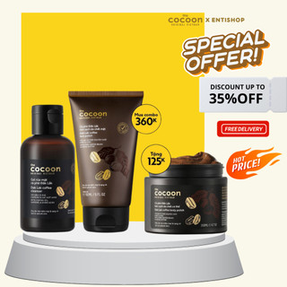SPECIAL COMBO Cocoon Gel rửa mặt cà phê 140ml+Tẩy da chết mặt cà phê 150ml tặng Tẩy da chết cơ thể cà phê Đắk Lắk 200ml