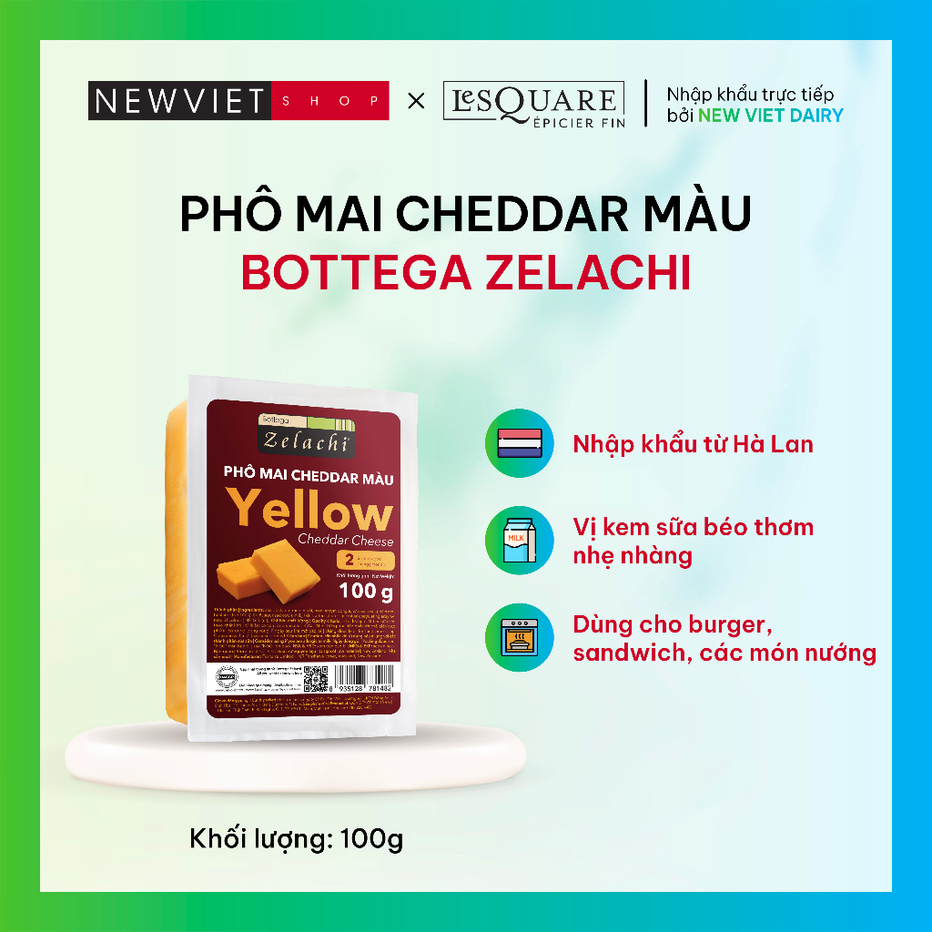 Phô mai Cheddar Màu Bottega Zelachi 100G