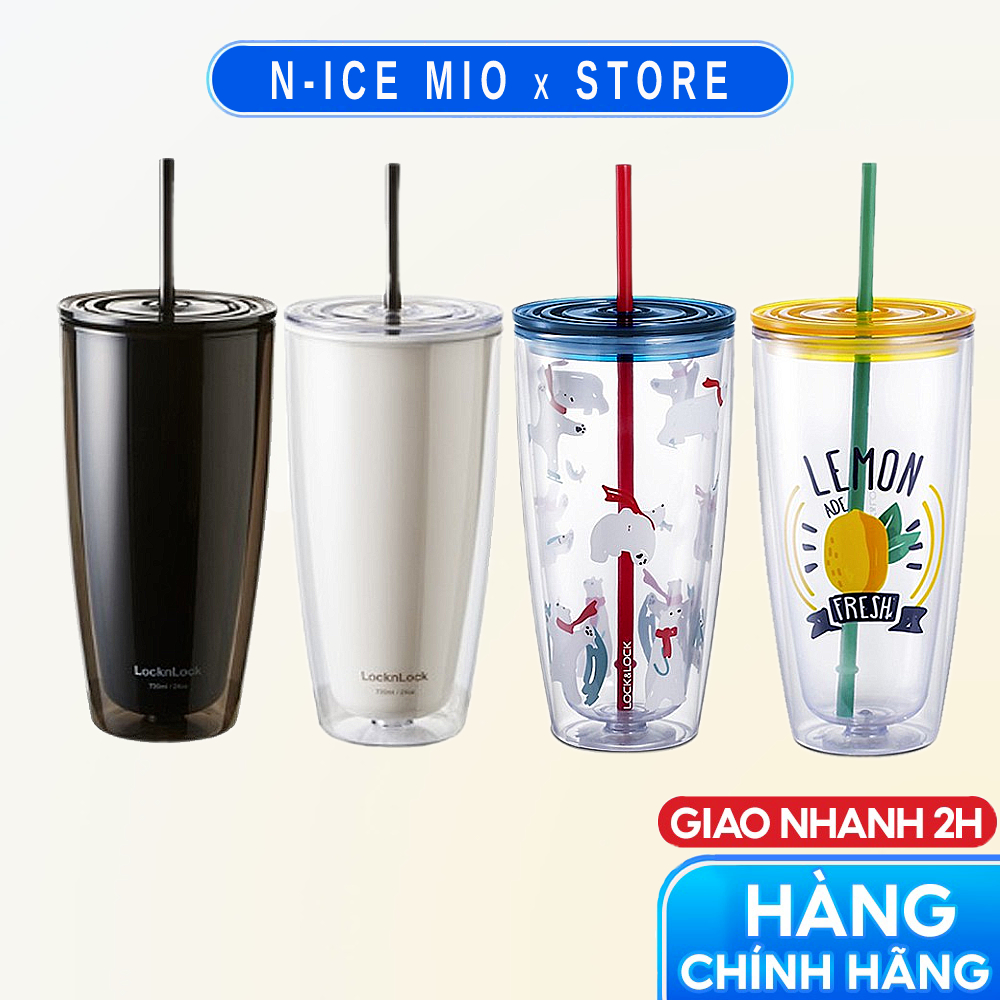 Ly nhựa có ống hút Lock&Lock, 750ml HAP507 - Có 5 lựa chọn màu