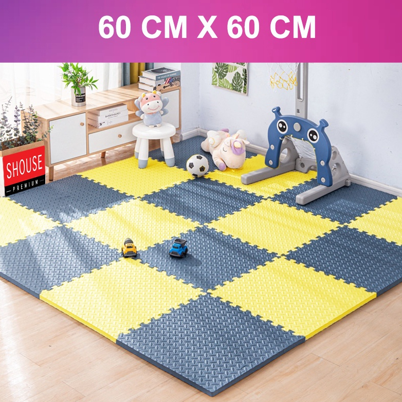 Thảm Xốp Ghép lót sàn 60x60 cm miếng dày 1cm tấm trải sàn cho bé vân gỗ gấp gọn xpe