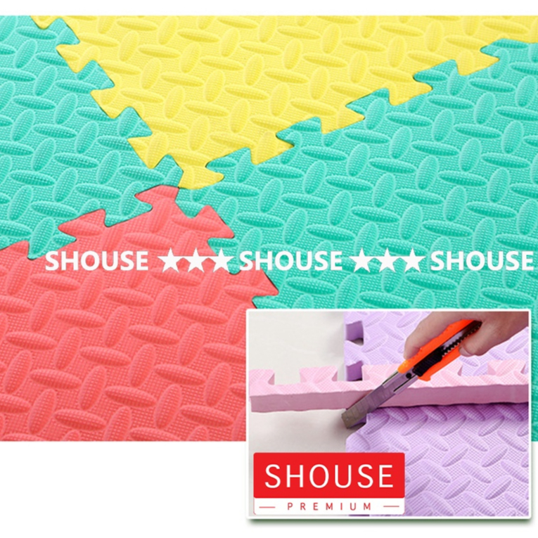 Thảm Xốp Ghép lót sàn 60x60 cm miếng dày 1cm tấm trải sàn cho bé vân gỗ gấp gọn xpe