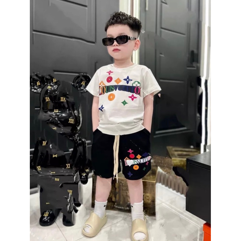 Bộ quần áo Eo vì cầu vồng blink cho bé , set áo phông quần short trẻ em unisex , Kid_genz