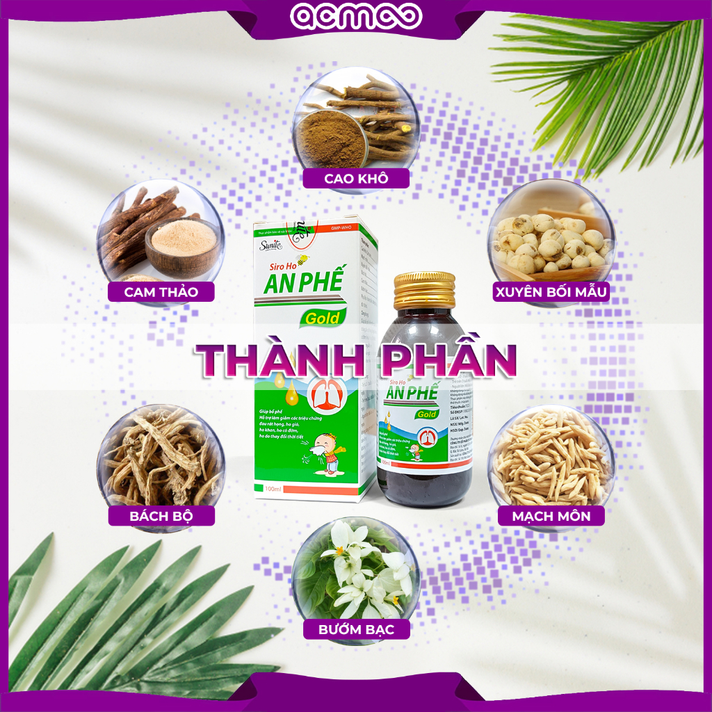 Siro ho An Phế giảm ho tiêu đờm cho trẻ và người lớn