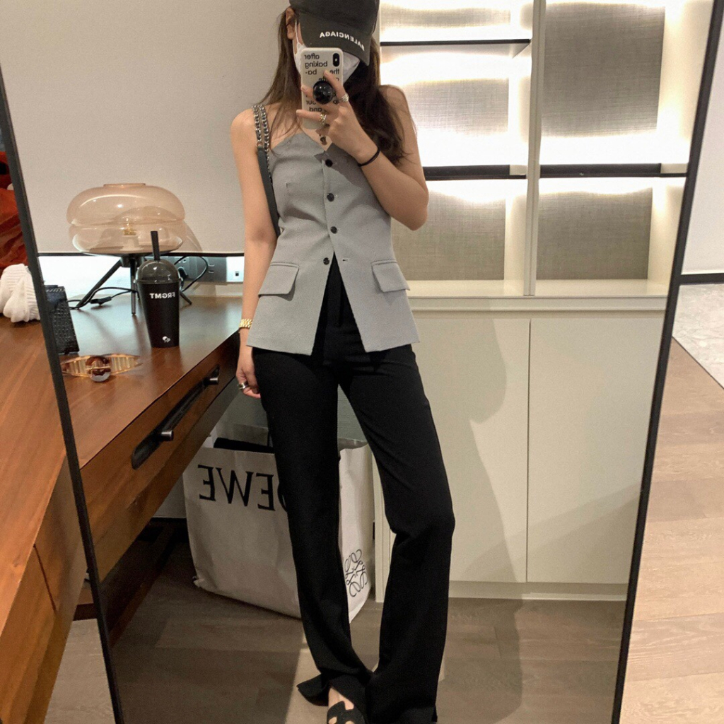 Áo vest cúp ngực họa tiết kẻ chiết eo tôn dáng áo cúp ngực chất liệu tuyết mưa 2 lớp gợi cảm phù hợp đi chơi đi tiệc