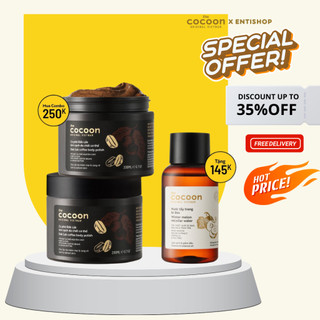 SPECIAL COMBO Cocoon 2 Tẩy da chết cơ thể cà phê Đắk Lắk 200ml tặng Nước tẩy trang bí đao 140ml