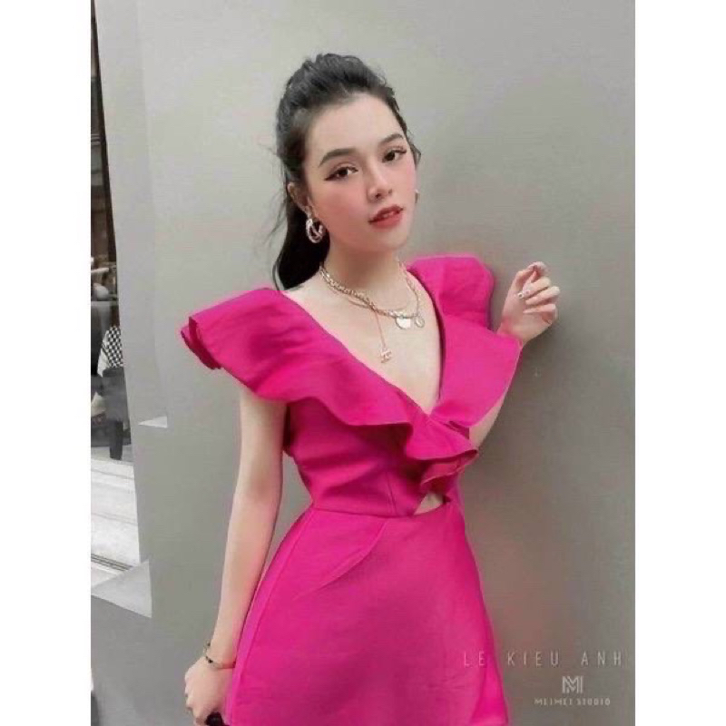 Đầm hồng tay bèo