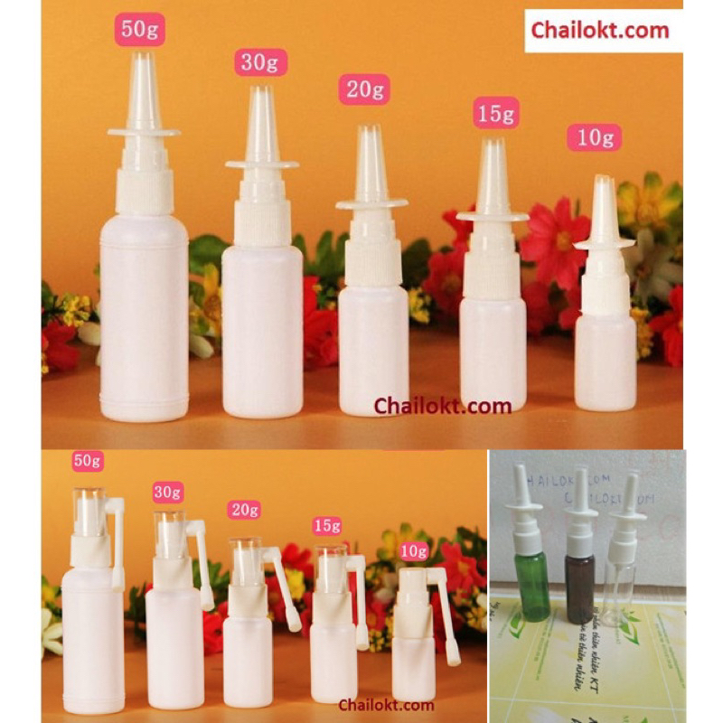 chailokt/ chai xịt mũi 10ml 15ml 20ml 30ml chai xịt họng nhựa hdpe/chai xịt xoang