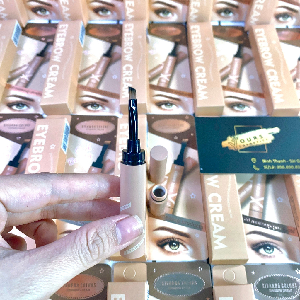 Gel kẻ chân mày chống thấm nước kèm cọ Sivanna Eyebrow Cream HF5093 - Có thể sử dụng làm tạo khối cho cánh mũi