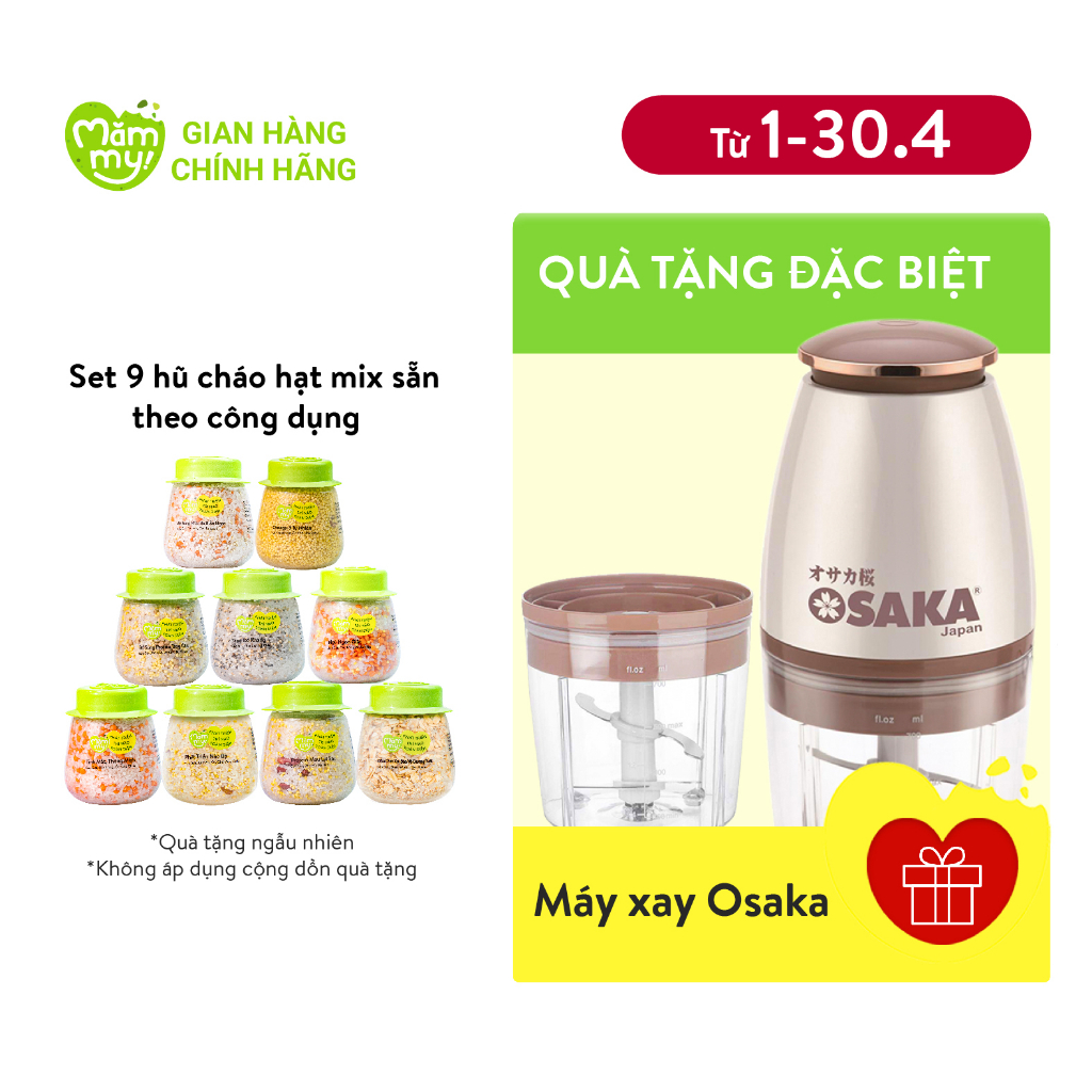 Combo 9 hạt mix Mămmy bổ sung protein tăng cân, phát triển não bộ, gạo sữa, kê nếp, kiều mạch, diêm mạch, yến mạch, ...