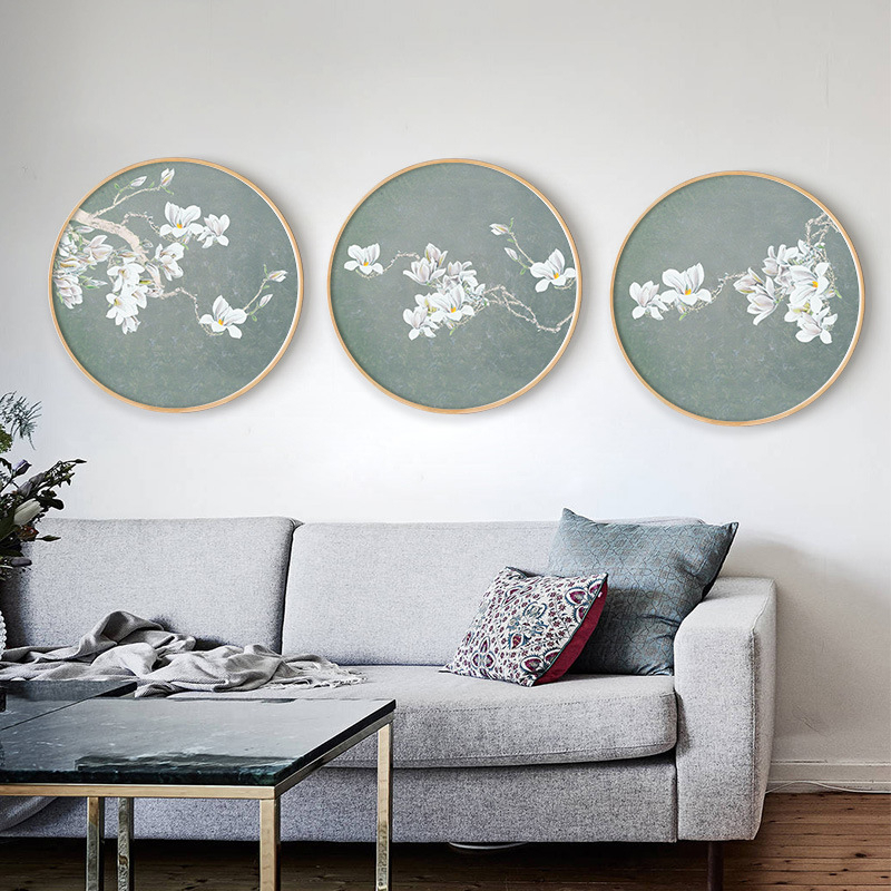 Tranh hoa sen tròn nhiều mẫu cực đẹp chất liệu tráng gương cao cấp trang trí không gian decor cực đẹp đã gồm khung
