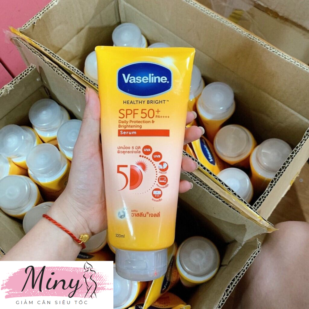 Serum chống nắng cơ thể Vaseline 50x bảo vệ da với SPF 50+ PA++++ giúp da sáng hơn gấp 2X 300ml