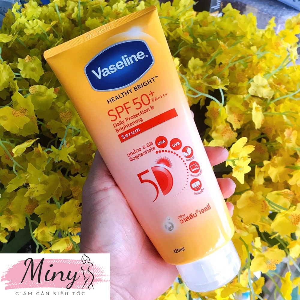 Serum chống nắng cơ thể Vaseline 50x bảo vệ da với SPF 50+ PA++++ giúp da sáng hơn gấp 2X 300ml