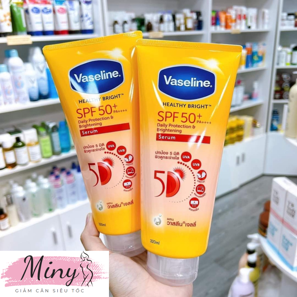 Serum chống nắng cơ thể Vaseline 50x bảo vệ da với SPF 50+ PA++++ giúp da sáng hơn gấp 2X 300ml