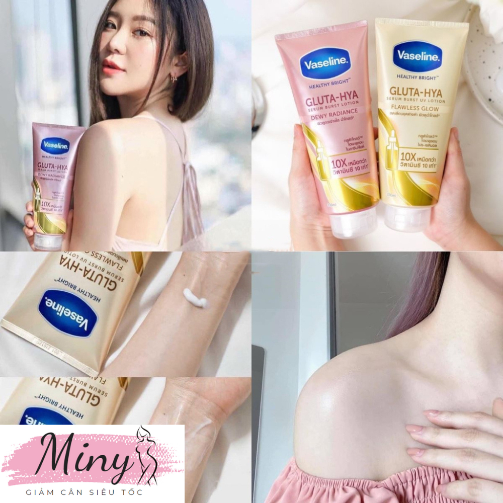 Sữa dưỡng thể Vaseline Gluta HYA ban ngày và ban đêm Vaseline Healthy Bright Gluta HYA Serum 10X