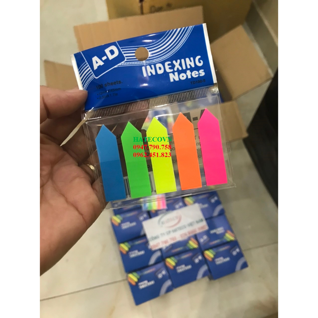 Note Phân trang nhựa 5 màu Pronoti 45502  - Giấy đánh dấu chữ ký mũi tên